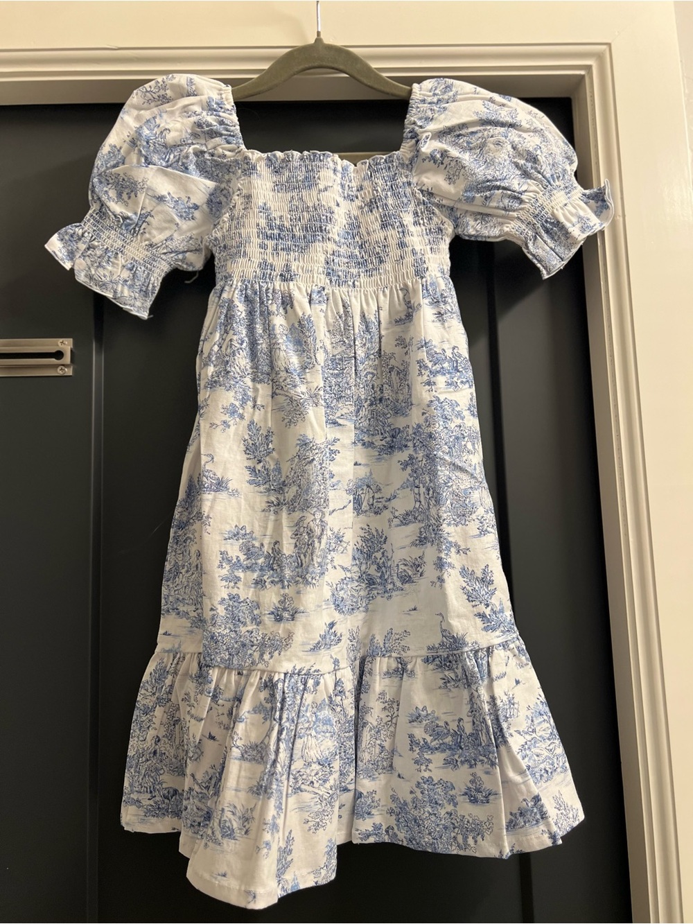 Nothing Fits But Blue Toile Smocked Hana Sundress